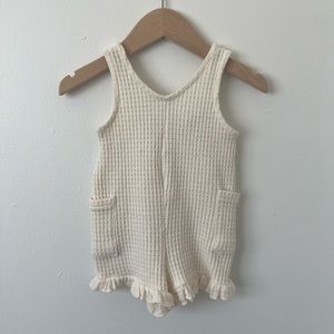 Zara baby waffle romper with ruffles